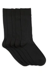 Nordstrom Rack Ultrasoft 5-pack Crew Socks In Black