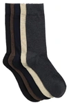 Nordstrom Rack Cushioned 5-pack Crew Socks In Navy -brown Multi