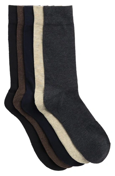 Nordstrom Rack Cushioned 5-pack Crew Socks In Multi