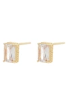 Nordstrom Rack Large Cz Stud Earrings In Clear- Gold