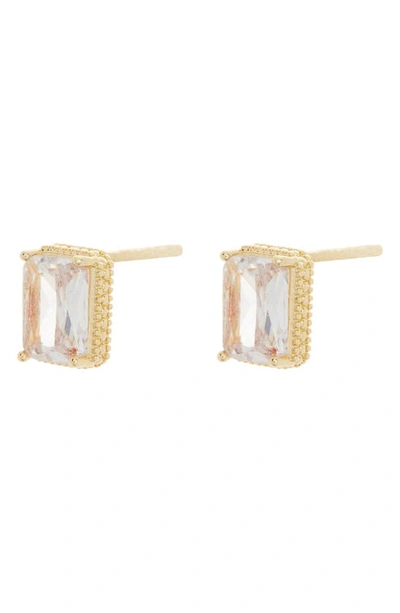 Nordstrom Rack Large Cz Stud Earrings In Clear- Gold