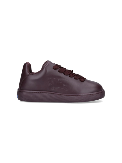 Burberry Leather Box Trainers In Poison