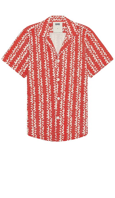 Oas Scribble Cuba Net Shirt In Red