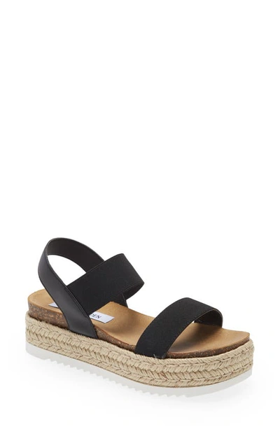 Steve Madden Jaklyn Espadrille Platform Sandal In Black