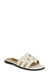 Nine West Geena Slide Sandal In White - Faux Leather