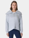 Sweaty Betty Restful Boucle Half Zip Sweatshirt In Blue