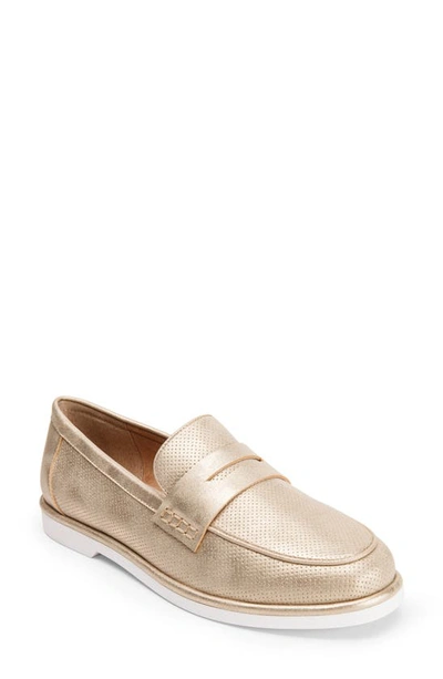 Me Too Becket Metallic Loafer In Gold