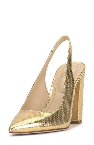 Jessica Simpson Noula Slingback Pointed Toe Pump In Gold