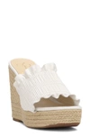 Jessica Simpson Serilda Espadrille Platform Wedge Slide Sandal In Bright White