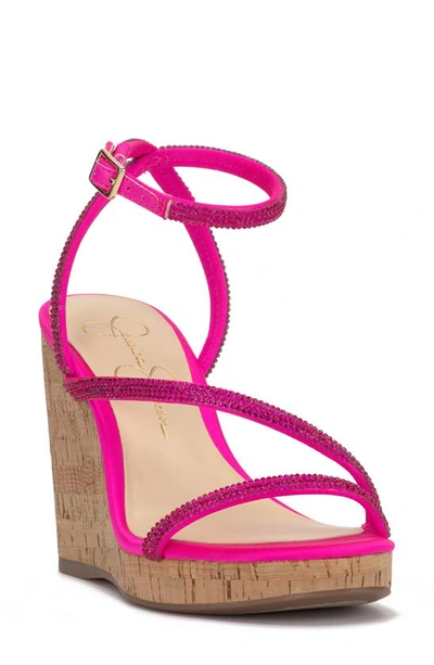 Jessica Simpson Tenley Ankle Strap Platform Wedge Sandal In Valley Pink