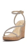 Jessica Simpson Tenley Ankle Strap Platform Wedge Sandal In Champagne