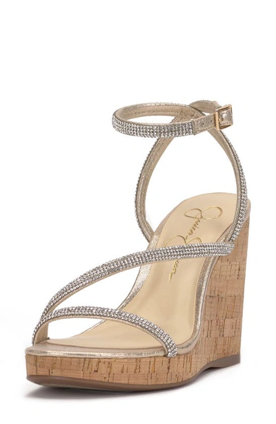 Jessica Simpson Tenley Ankle Strap Platform Wedge Sandal In Champagne