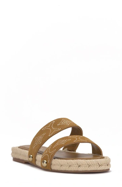 Jessica Simpson Jasdin Espadrille Slide Sandal In Saddle Ranch Leather