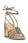 Jessica Simpson Cahna Ankle Wrap Sandal In Bronze