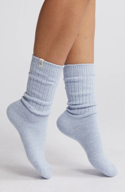 Ugg Ribbed Crew Socks In Bluebell