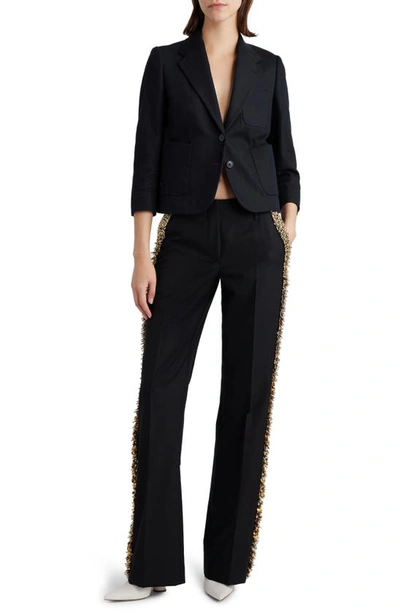 Dries Van Noten Women's Cotton & Linen Crop Jacket In Black