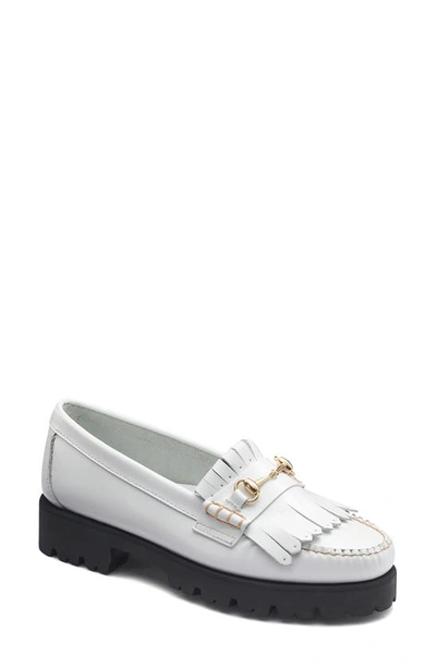 G.h.bass Weejuns Lianna Bit Lug Loafers In White