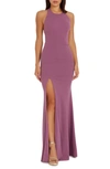 Dress The Population Paige Halter Neck Mermaid Gown In Pink