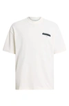 Allsaints Redact Mock Neck Graphic T-shirt In Ashen White