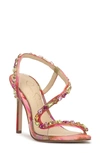 Jessica Simpson Jaycin Sandal In Pink,red Combo Floral Fantasy Satin