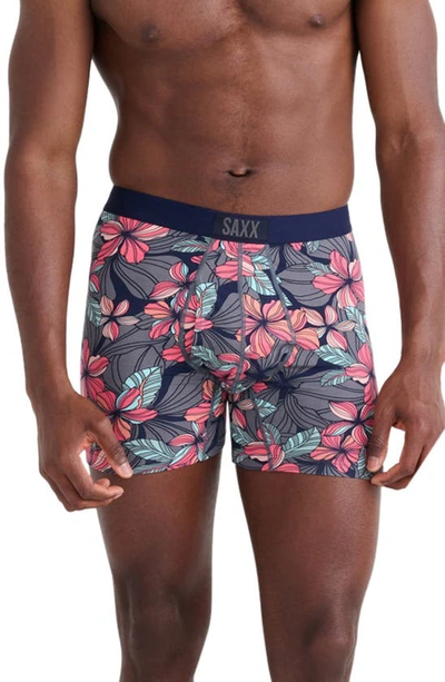 Saxx Ultra Supersoft Relaxed Fit Performance Boxer Briefs In Deep Jungle- Maritime