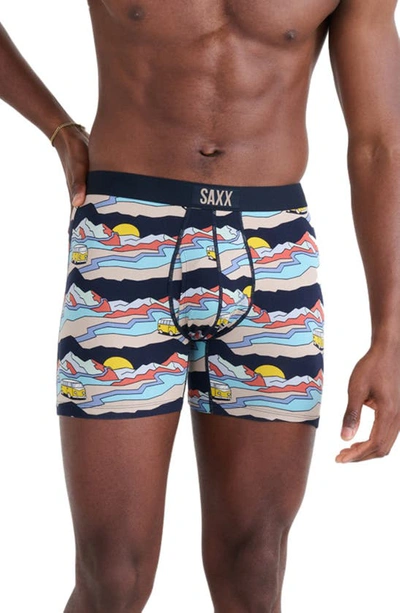 Saxx Ultra Supersoft Relaxed Fit Performance Boxer Briefs In Cabin Fever- Multi