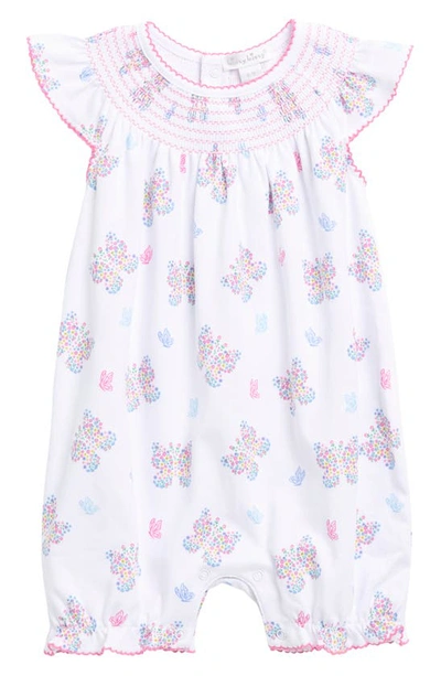 Kissy Kissy Babies' Butterfly Short Sleeve Pima Cotton Romper In Pink Multi