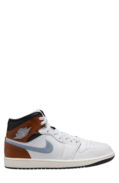 Jordan Air  1 Mid Se Sneaker In White/blue Grey/black