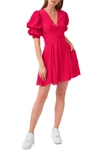 1.state Tiered Bubble Sleeve Dress In Light Crimson
