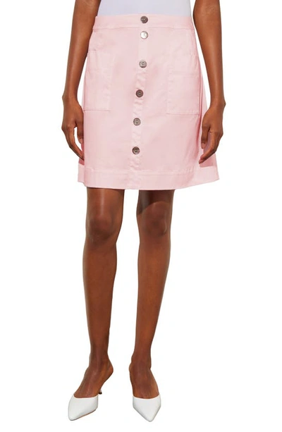 Ming Wang Cotton Miniskirt In Perfect Pink