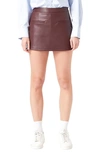 English Factory Faux Leather Skort In Cranberry