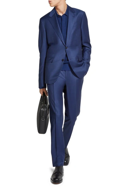 Zegna Centoventimila Couture Wool Suit In Utility Blue