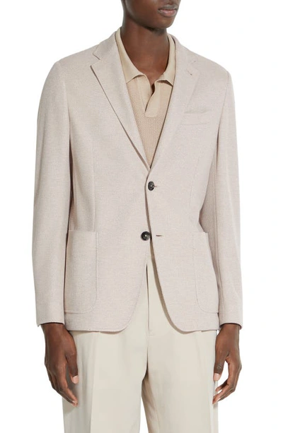 Zegna Jerseywear Cotton Sport Coat In Ecru