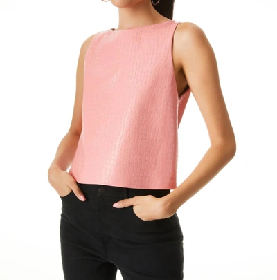 Alice And Olivia Amal Boxy Tank Top In Rose In Multi