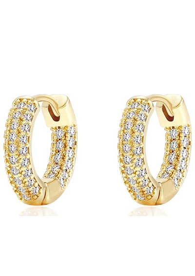 Liv Oliver 18k Gold Cz Inside Out Huggie Earrings