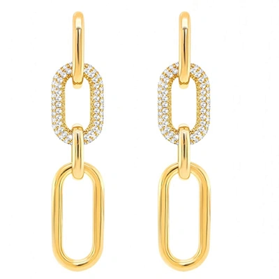Liv Oliver 18k Gold Embellished Link Earrings