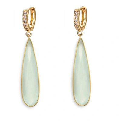 Liv Oliver 18k Chalcedony Drop Earrings In Multi