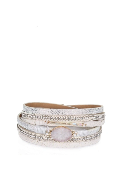 Liv Oliver 18k Gold White Multi Wrap Bracelet