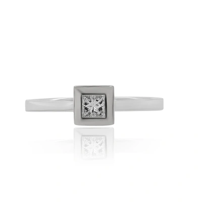Diana M. 18kt White Gold Princess Cut Diamond Ring Containing 0.22 Cts Tw (gh Vs Si)