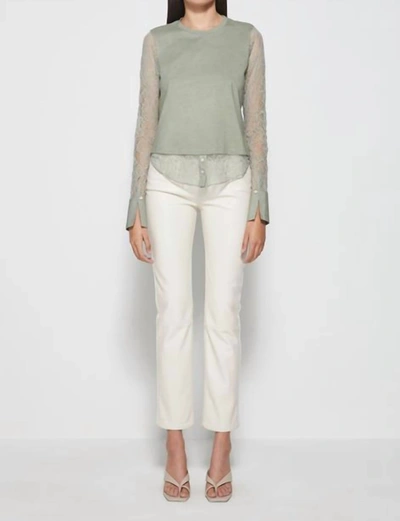 Jonathan Simkhai Torrin Recycled Stretch Lace Top In Sage In Multi