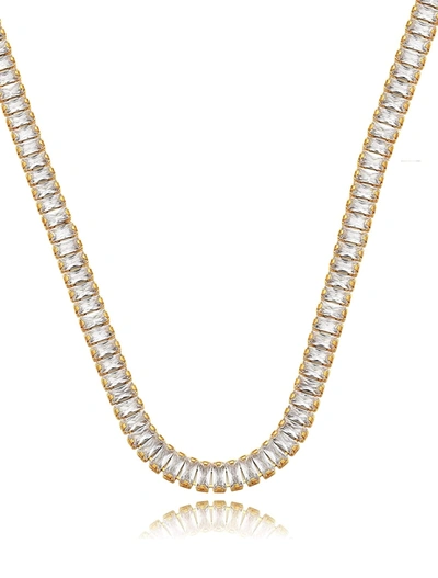 Liv Oliver 18k Gold Cz Tennis Necklace
