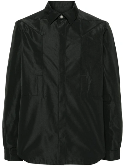 Rick Owens Fogpocket Classic-collar Shirt In Black