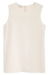 Lafayette 148 Adela Sleeveless Stretch Silk Blouse In Pebble