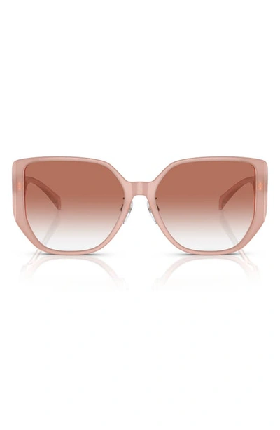 Versace 58mm Gradient Irregular Sunglasses In Opal Pink