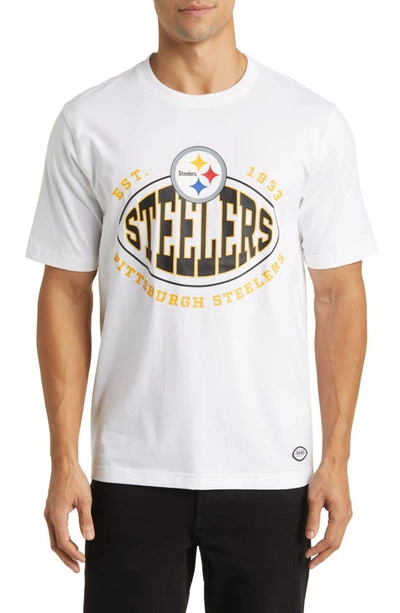 Hugo Boss X Nfl Stretch Cotton Graphic T-shirt In Pittsburgh Steelers White