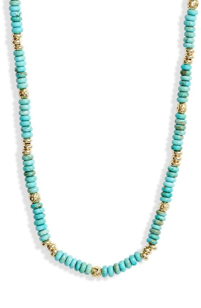 Kendra Scott Deliah Beaded Necklace In Gold Turquoise Magnesite