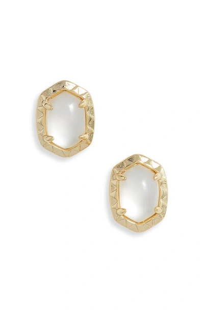 Kendra Scott Daphne Stud Earrings In Gold Ivory Mother Of Pearl