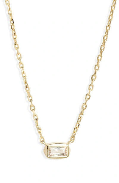 Kendra Scott Fern Crystal Pendant Necklace In Gold White Crystal