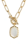 Kendra Scott Daphne Toggle Necklace In Gold Ivory Mother Of Pearl