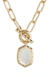 Kendra Scott Daphne Toggle Necklace In Gold/ivory Mother Of Pearl